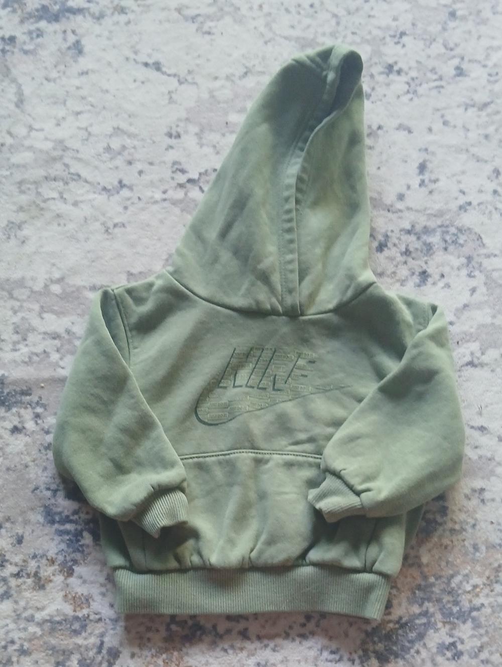 Nike Kids Olive Green Pullover Hoodie with Tonal Swoosh